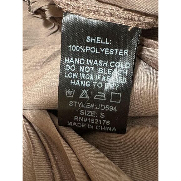 Reset Dress Womens Small Brown Pleated Smocked Waist Mini Long Sleeve Boho - Picture 5 of 5